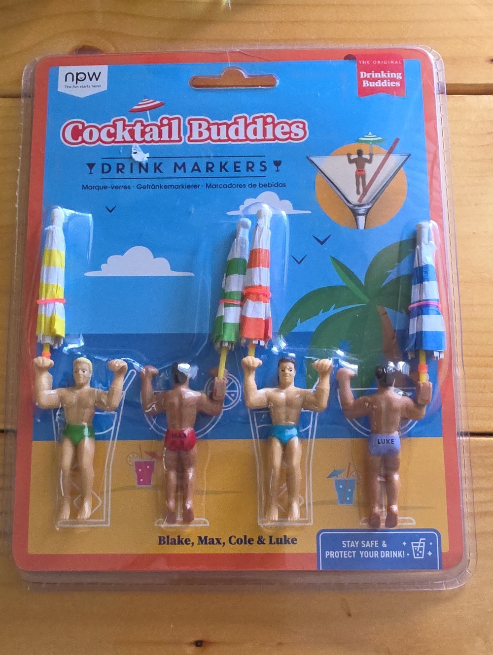 Cocktail Buddies Drink Markers – Beach Umbrella Set in Multi Color